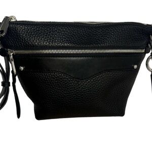 #220 Rebecca Minkoff Hayden Black Pebbled Leather Crossbody Bag w/ Dust Bag